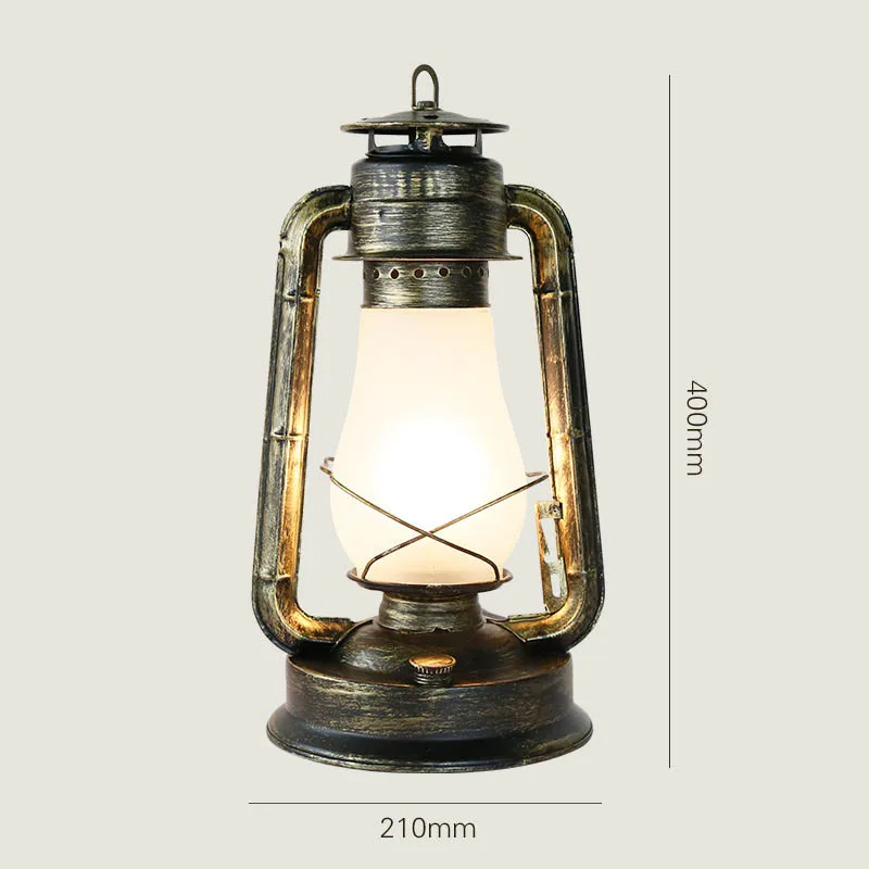 

Retro Table Lamp Vintage Bedroom Deco Christmas Indoor Lighting Dinging Table Light Rustic Industrial American LED Kerosene Lamp