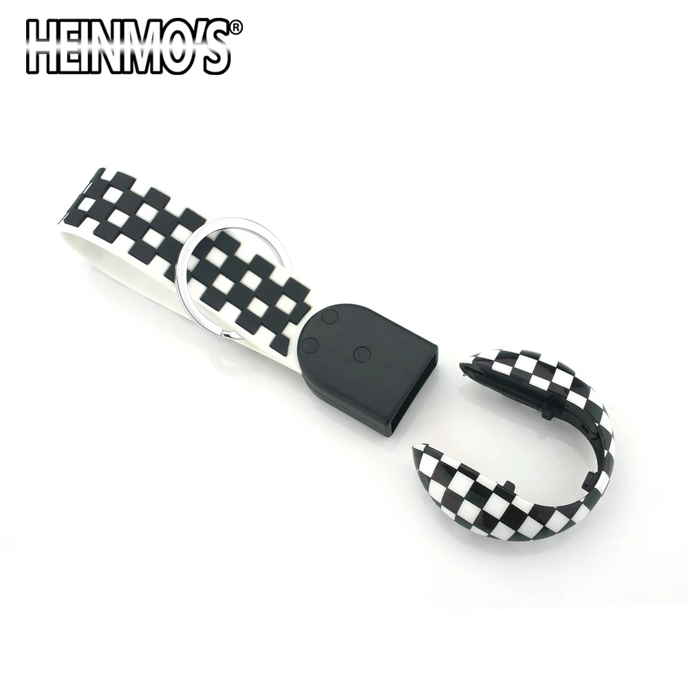 BlackWhite Checker Чехол-сумка для ключей MINI Cooper F54 F55 F56 F57 F60 Countryman Clubman, защитный держатель, аксессуары для укладки MINI F56 - Название цвета: BlackWhite Checker