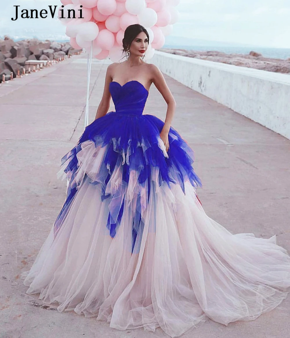 JaneVini новые модные красные многоярусные с рюшами тюлевые Длинные Выпускные