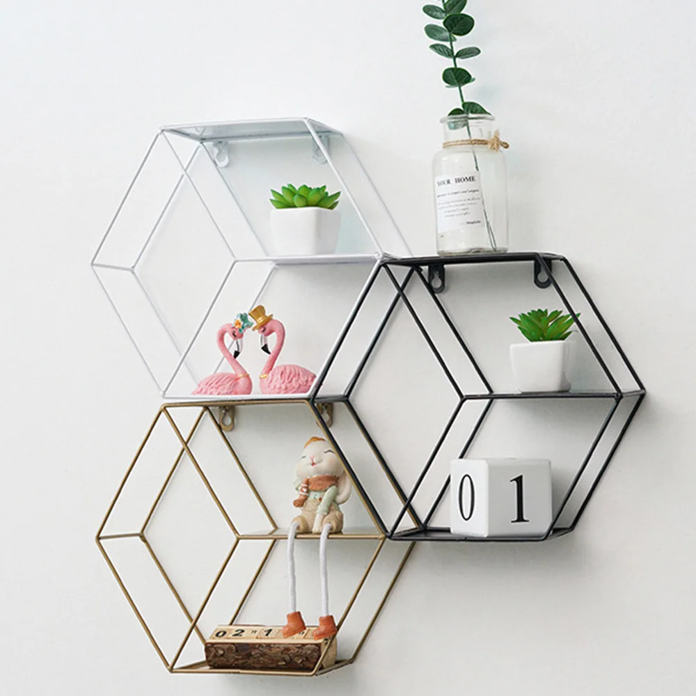 

Nordic Wall Decoration Storage Shelf Holder Rack Wall Hanging Frame Iron Home Decoration for Bedroom School Room Living room
