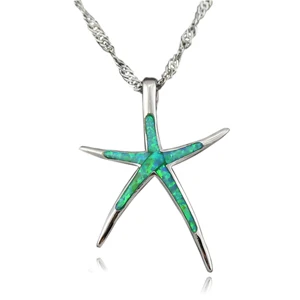 

Hot Sale Blue/Green/White/Brown Fire Opal Pendant for Women OP199