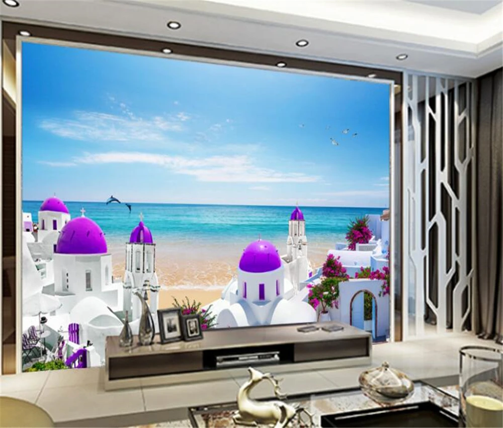 Beibehang большой пользовательский Средиземноморский замок пляж море красота