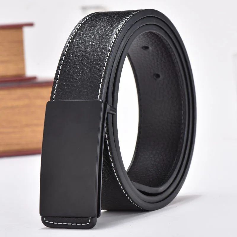 Men Belts Luxury Designer Waistband Brand Male Genuine Leather Women Belt for Man Smooth Metal Buckle Strap Jeans | Аксессуары для
