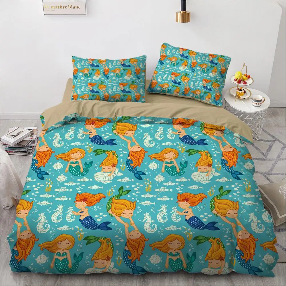 

3D Custom Design Cartoon Quilt Cover Set Bedclothes Comforther Covers Pillow case King Full Double Single Size Gray Home Textile