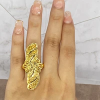 dubai rings for women trendy ethiopia 24k long gold plated rings african party wedding gifts middle east rings hallowe gift