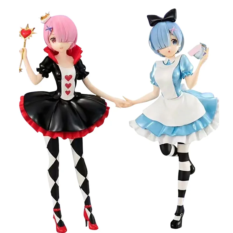 Rem Ram anime Figures movie Alice in Wonderlan Re Life a different world from zero 21cm Action figure Model Doll Gift | Игрушки и хобби