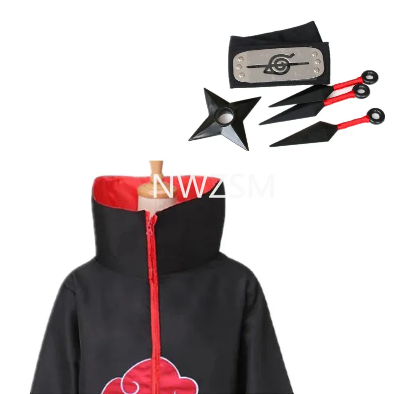 Аниме обезболивающие костюмы костюм Акацуки плащ повязка на голову кольцо набор