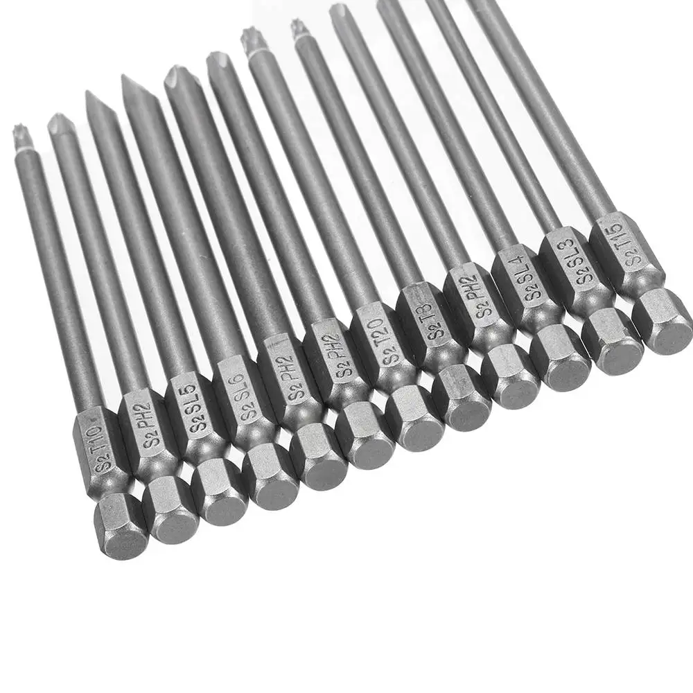 

16pcs 100mm Screwdriver Bits Set Alloy steel S2 Torx Hex Screwdriver Bit For Pocket Hole Jig Tool