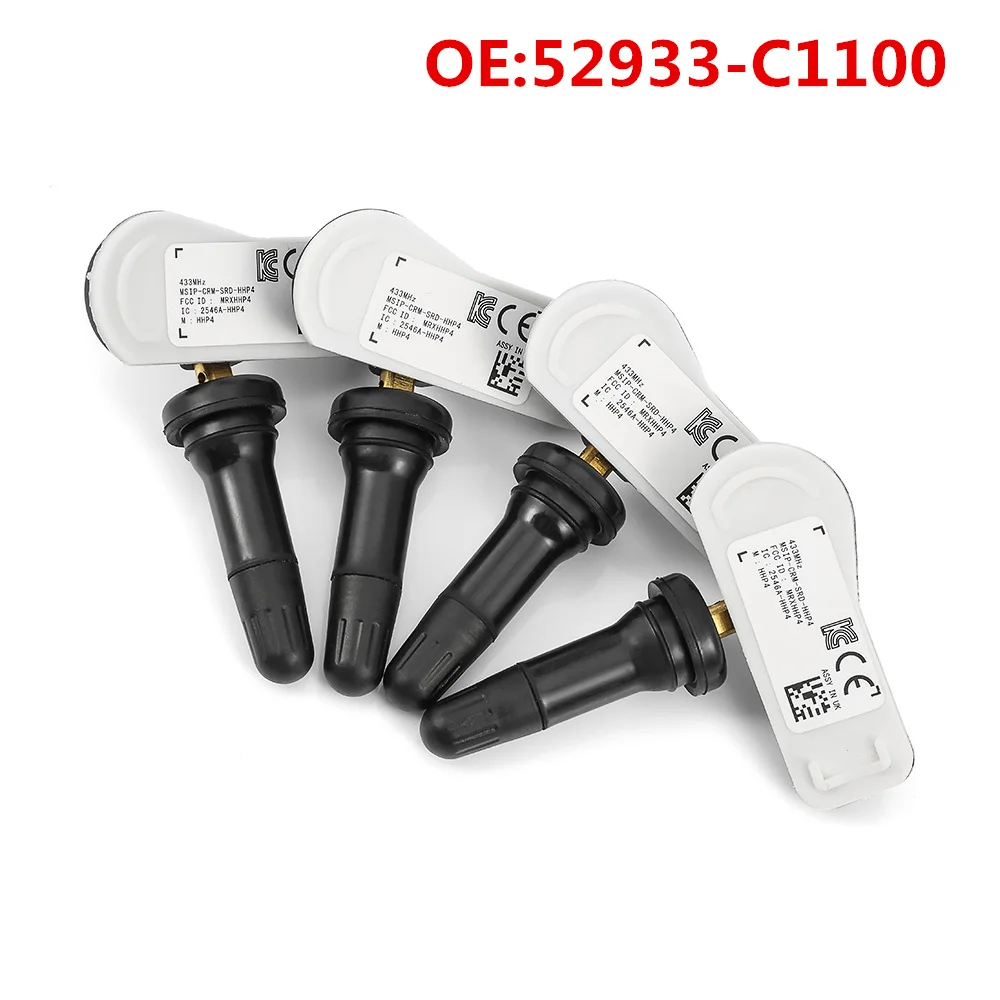 

Автомобильный датчик давления в шинах, 4 датчика давления в шинах для Hyundai Sonata Tucson LM TL 52933-C1100, 52933C1100 TPMS