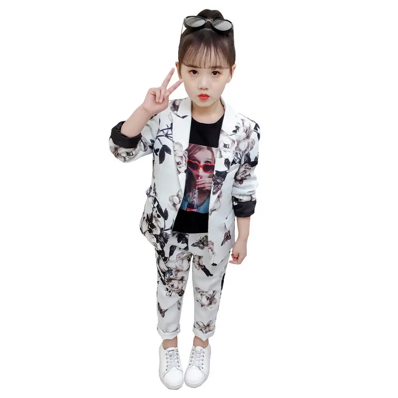 Великолепные официальные брючные костюмы для девочек Блейзер куртка 2 шт.