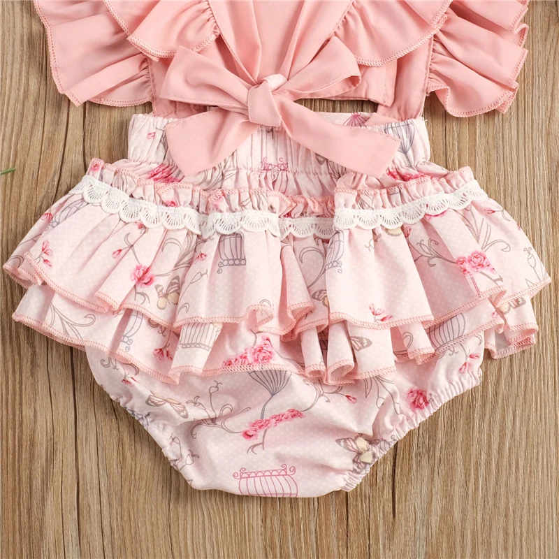 Платье для маленьких девочек без рукавов с лямкой на шее низким вырезом спине