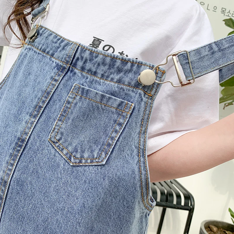 Детский Повседневный джинсовый комбинезон для девочек одежда детей 6 8 10 12 14