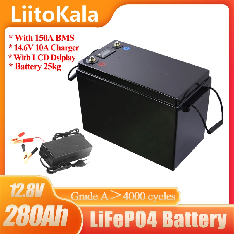 

12V 200Ah 280Ah 300Ah LiFePO4 Battery Lithium Power Batteries For 12.8V RV Campers Golf Cart Off-Road Off-grid Solar Wind
