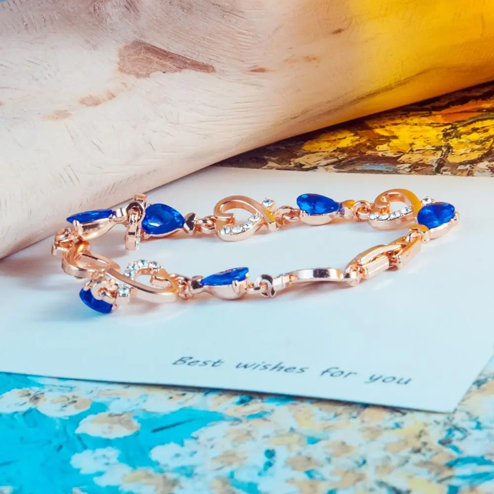 VONRU сердце женский браслет Кристалл Циркон Шарм Стразы Свадебный Ювелирный