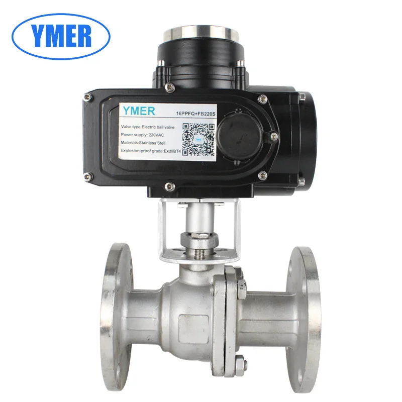 Взрывозащищенный фланцевый Электрический шаровой клапан из нержавеющей