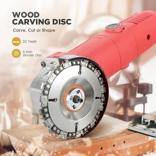 

Wood Carving Disc Woodworking Chain Grinder Chain Saws Disc Chain Plate Tool for 125MM 115MM Angle Grinding 5 Inch 4 inch