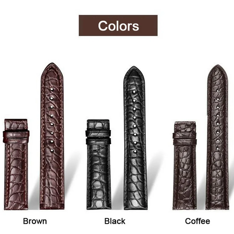 Ремешок из натуральной крокодиловой кожи для мужских и женских часов 12 мм 14 16 18 20