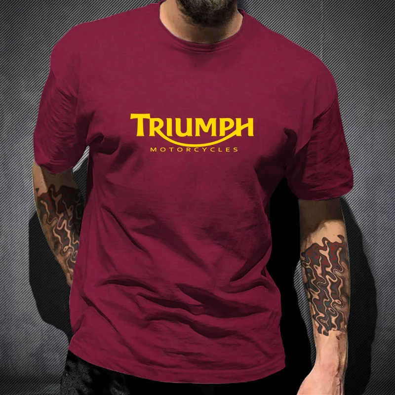 

2021Men's funny cotton shirt oversizet classic triumph motorcycle t shirt good quality top t-shirt new summer men's shirts