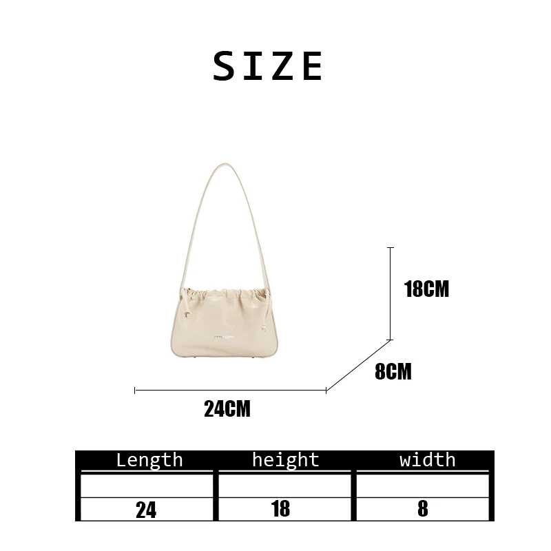 

2020 New Autumn Winter Women Fashion Simple Design Underarm Soft Fold Cloud Bag Ladies Casual Solid Single Shoulder Handbag