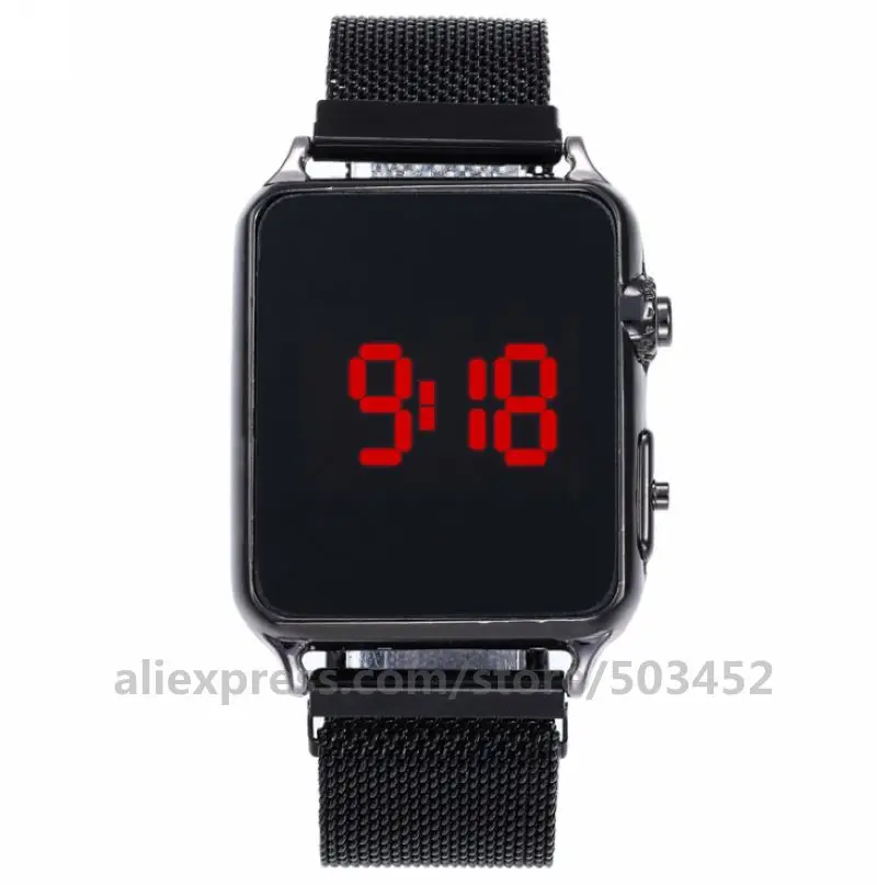 100 шт./лот горячие продажи светодиодные цифровые магнитные часы с ремешком