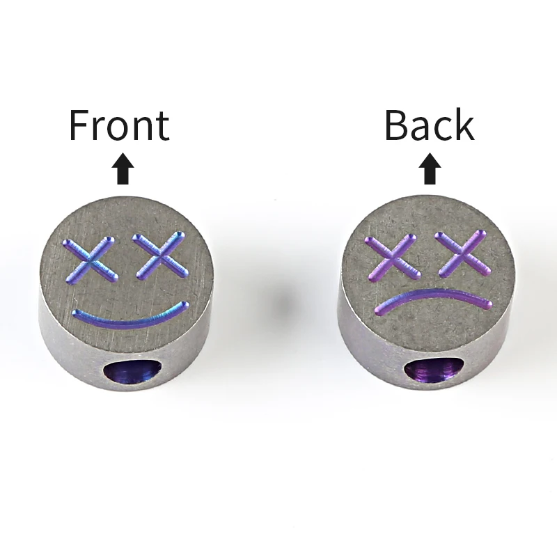 Нож в форме кнопки бусы на веревочке титановый сплав счастливый и улыбающийся