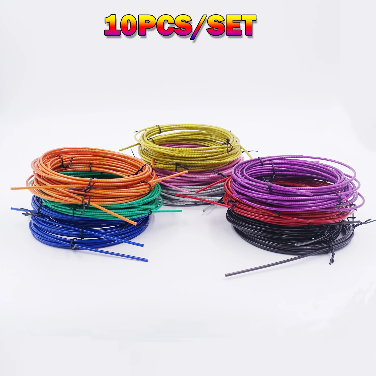 

10PCS Spare Rope Replaceable Steel Wire Cable Speed Jump Ropes Skipping Rope Length 3m for Crossfit Gym Fitness Accessories