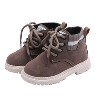 autumn winter new kids shoes for little girls boots childrens martin boot boys snow boot warm plush black khaki gray 1 6t