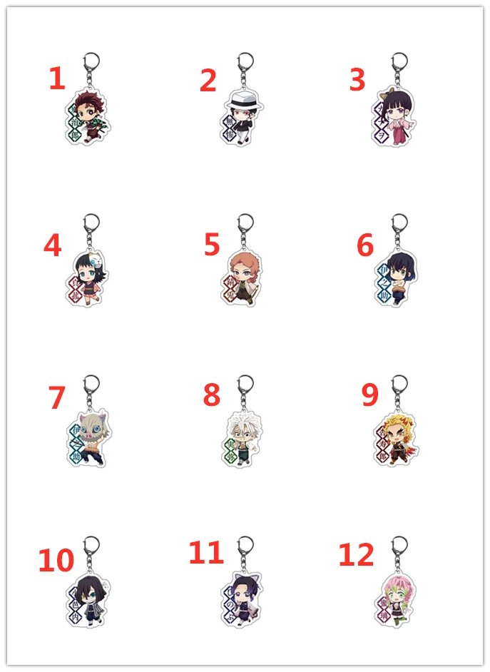 

Anime Demon Slayer Kimetsu no Yaiba acrylic Keychain Key Ring Race Straps cosplay