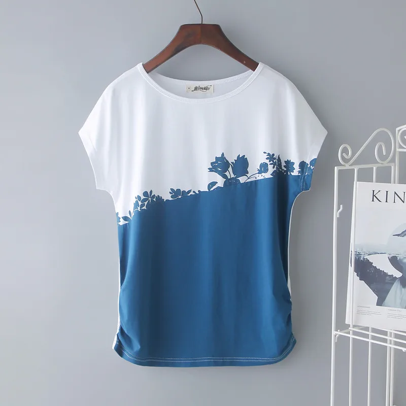 

2020 летняя новая стильная белая хлопковая футболка с вышитым принтом, женская Свободная рубашка с коротким рукавом, полудлинная рубашка для ...