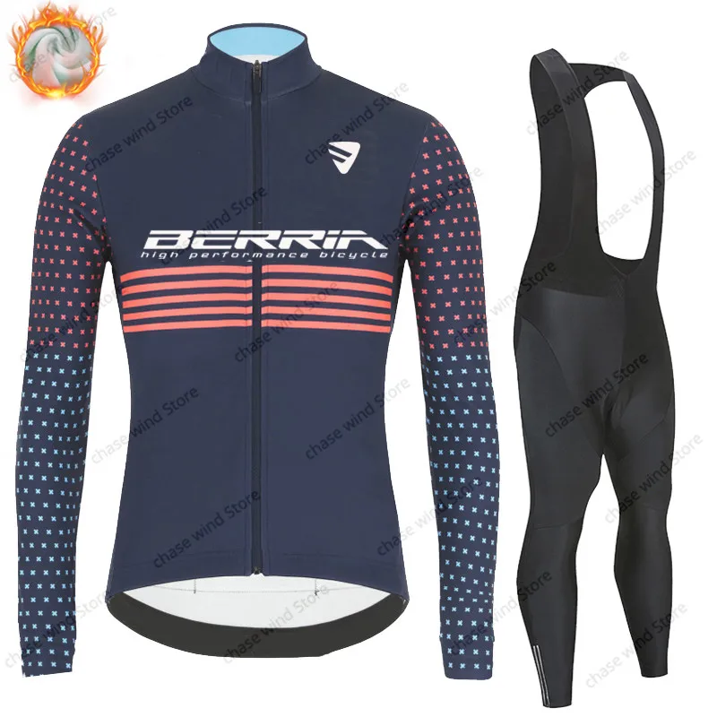 

2021BERRIA mountain bike bicycle men's Keep warm long-sleeve suit cycling clothes breathable MTB cycling clothes jersey ciclismo