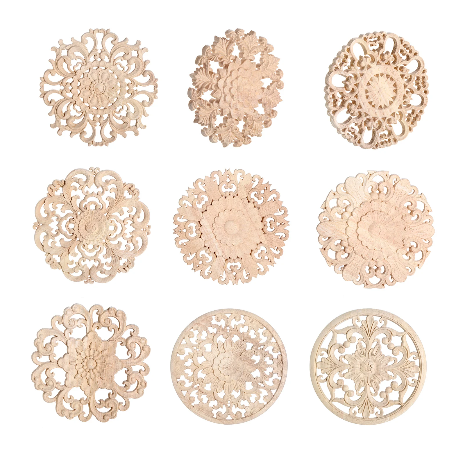 

1 Pc Wood Applique Onlay Wood Decal Corner Home Window Unpainted Ornamental Furniture Bed Door Cabinet Decor 10/12/15/20/24/30cm