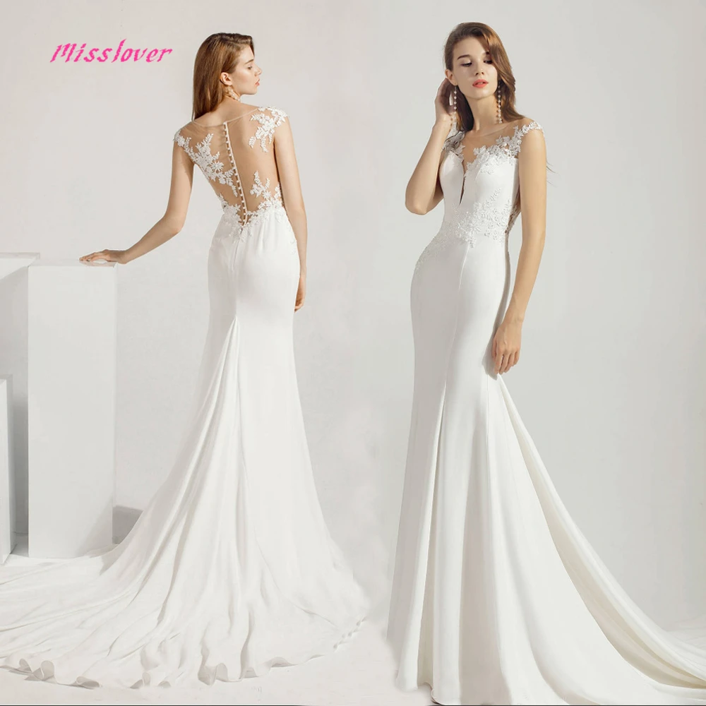 Simlple мягкой сатиновой ткани Vestido de noiva детское платье силуэта русалка Свадебное 2021