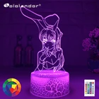 Светодиодный ночсветильник с 3D иллюзией s светильник с аниме светильник лампа, разные цвета, меняющая лампу, для девочек, SENPAI, MAI, SAKURAJIMA, KAWAII, для рождественского подарка