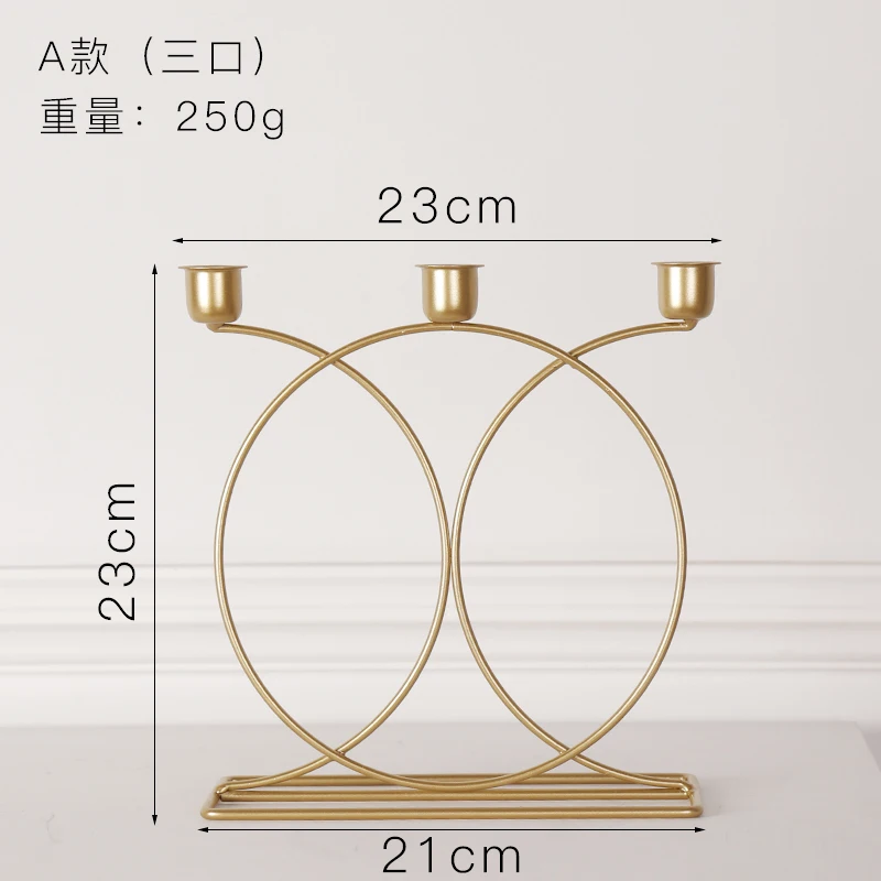 

Europe Candle Holders Decoration Stand Iron Romantic Dinner Candle Holder Candlestick Portacandele Table Centerpiece AD50CH