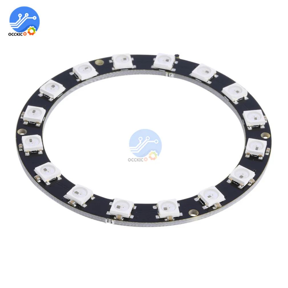 16 бит X WS2812 5050 RGB светодиодный кольцевой светильник со встроенными драйверами 60 мм