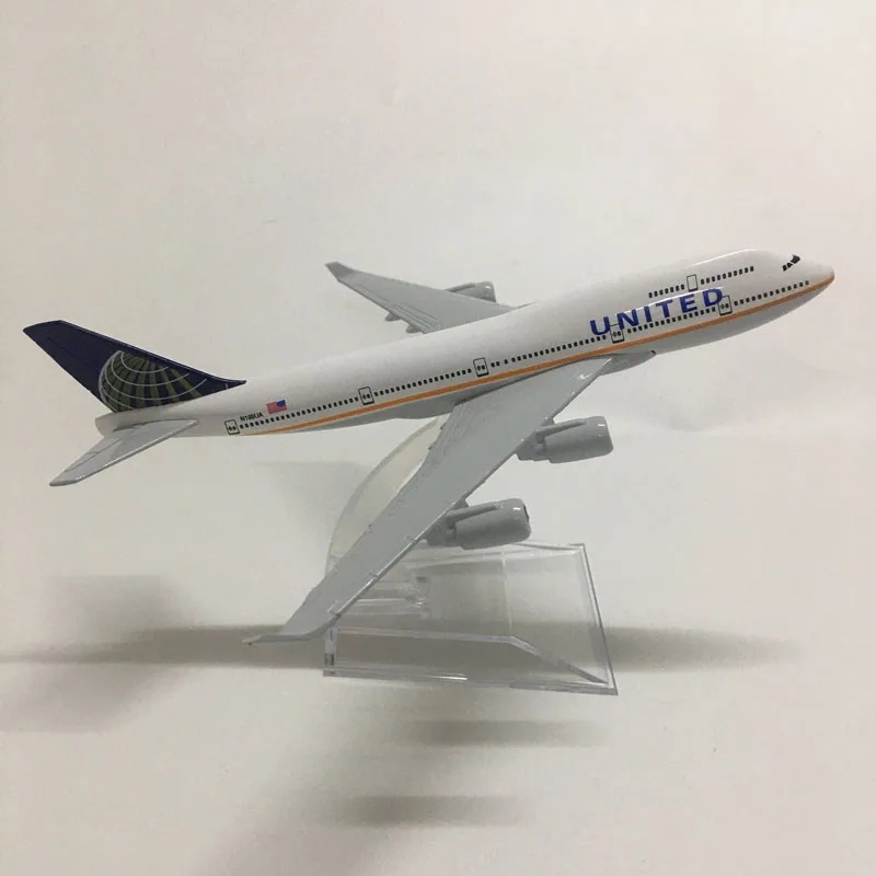 JASON TUTU 16 см Юнайтед Боинг B747 400 Модель самолета аэроплана самолет литьевая модель
