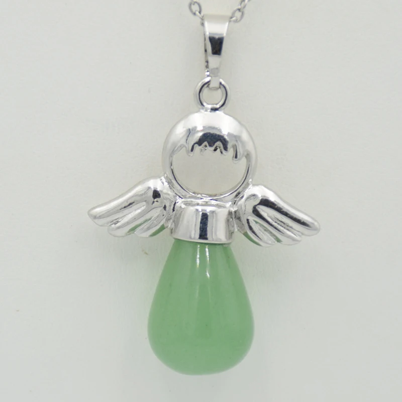 Подвеска в виде ангелов из натуральных камней Ониксовые Подвески серебристого