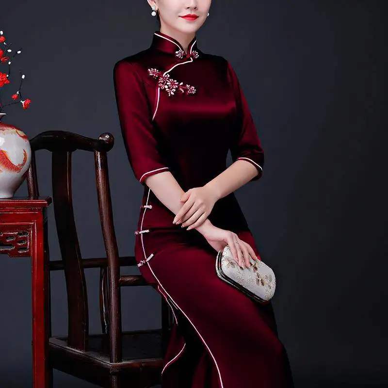 Женское платье с китайским воротником современное нижнее белье для девушек