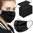 50-200PCS 3-слойная черная одноразовая маска для лица с фильтром, тушь для ресниц, защита, Mascarillas, маски для лица