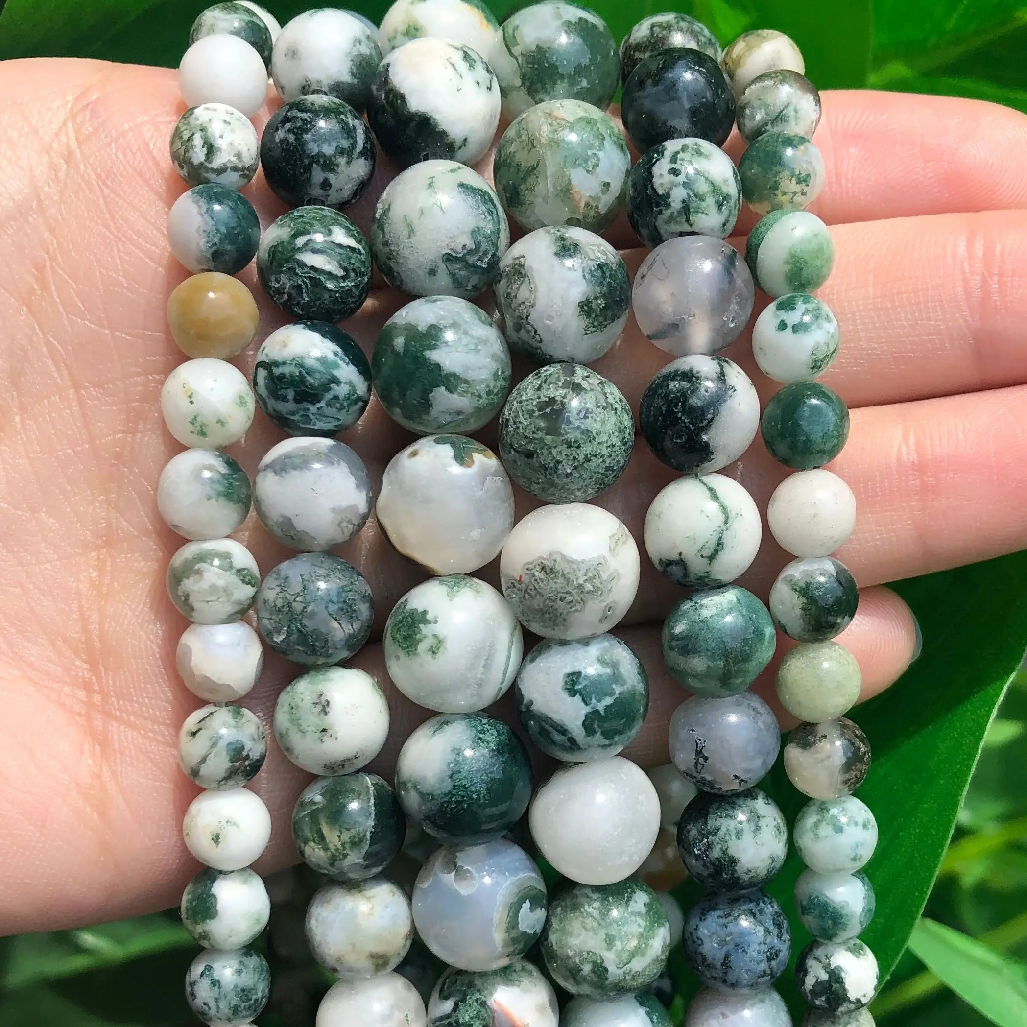 

15''Strands 4/6/8/10/12mm Natural Stone Tree Agates Bead Round Loose Spacer Beads For Jewelry Making Findings DIY Bracelet