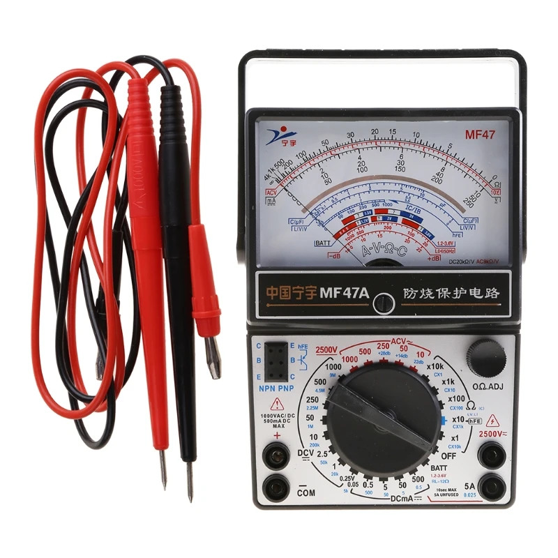 

Portable Mechanical Pointer Type Multimeter Measurement AC DC Current Meter Ammeter Ohmmeter MF47/JO411 Tester