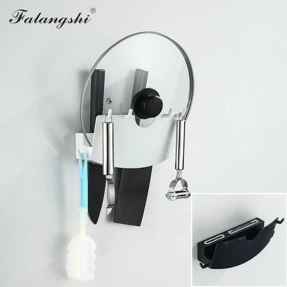 Falangshi космическая алюминиевая стойка для крышек кастрюль с крючками подставка