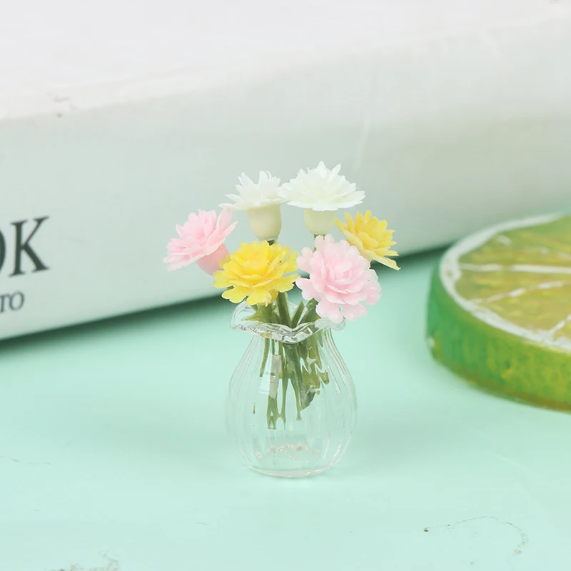 

1/12 Dollhouse Miniature Mini Flower Vase Bottle Simulation Furniture For Doll House Decor Accessories Toys