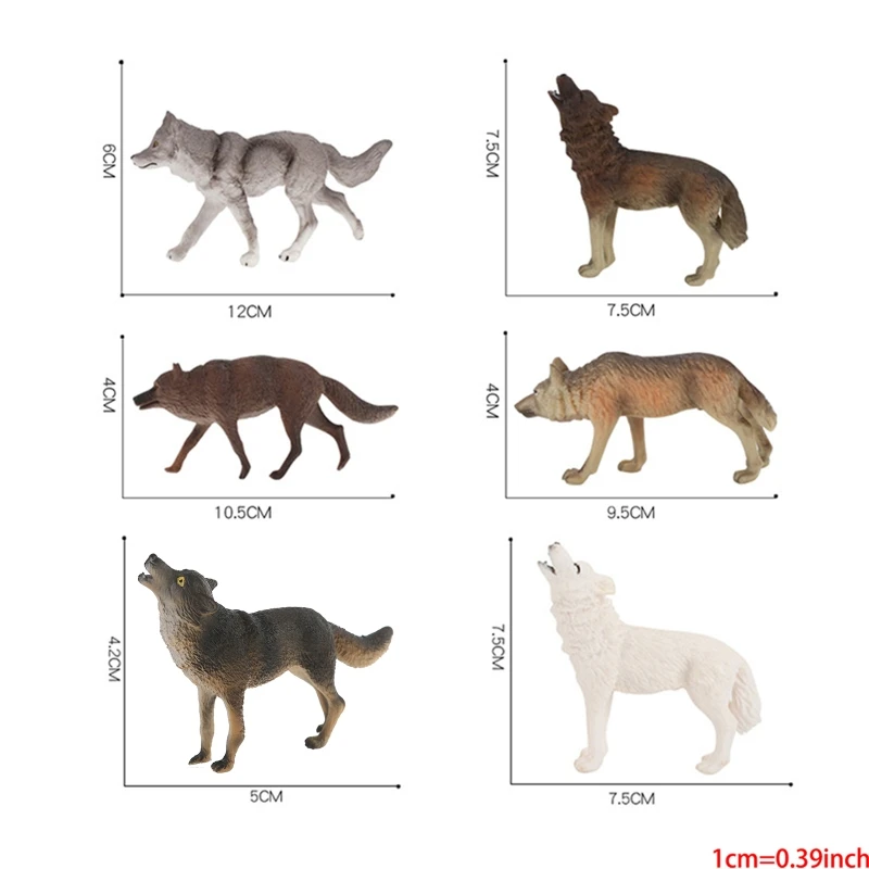 

7Pcs Wolf Toy Figurines Set Wolf Animals Figures