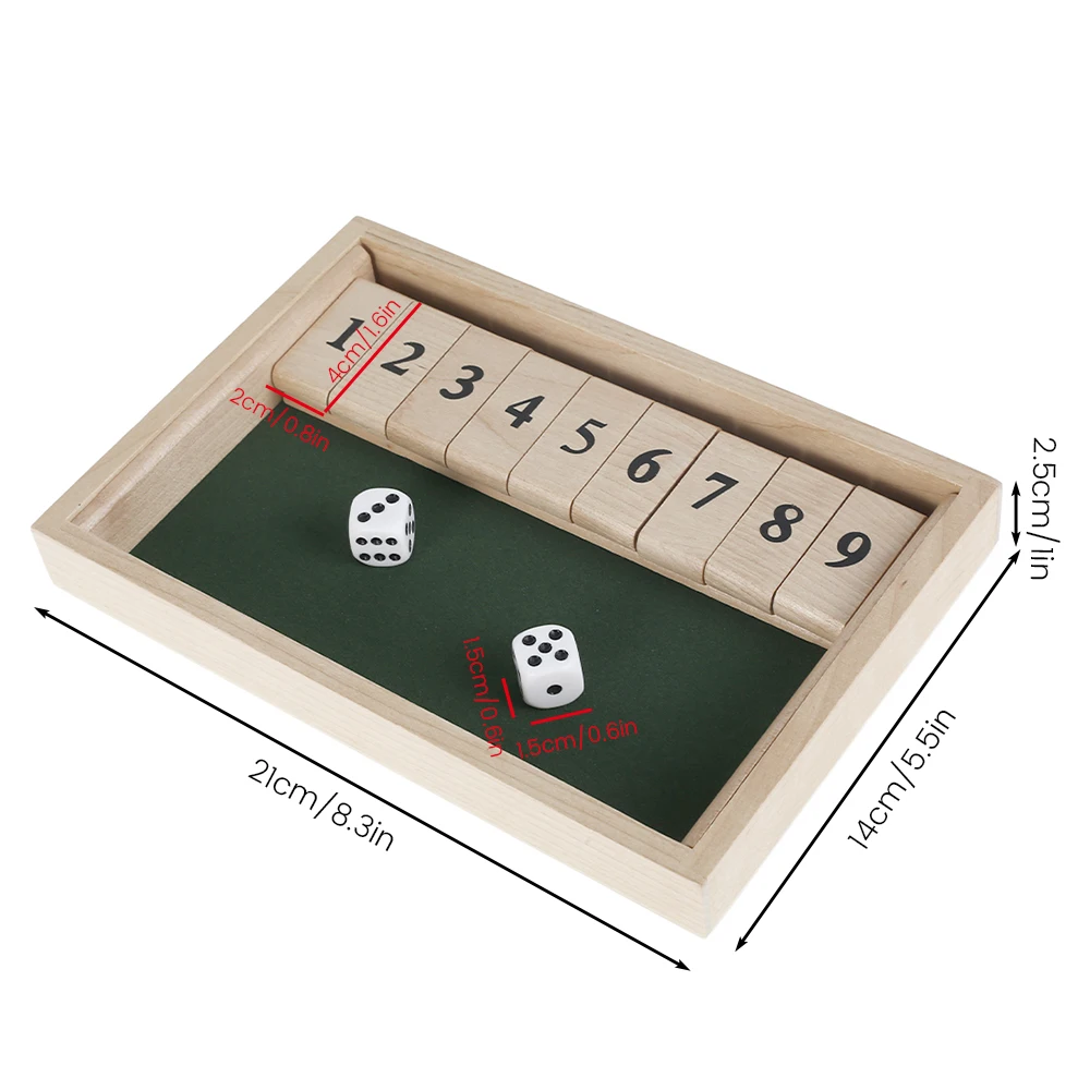 

Shut The Box Dice Board Game Educational Toys Wooden Digital Flaps Interesting Card Math Toys Bar Party Supplies Flop Prop