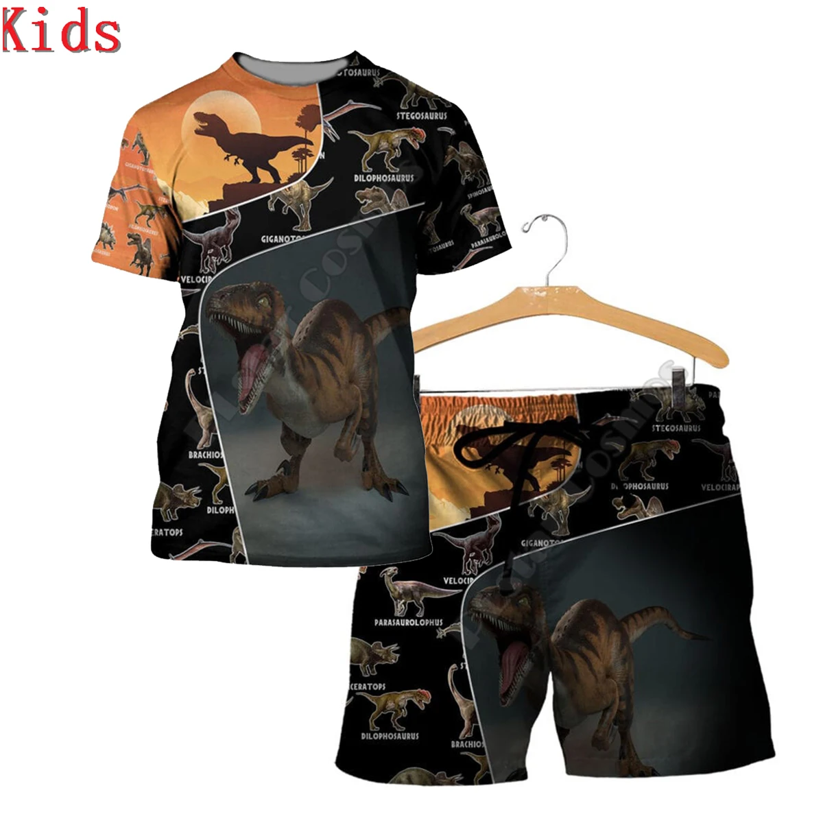 

Love Dinosaur 3D Printed T Shirts And Shorts Kids Funny Children's Suit Boy Girl Summer Short Sleeve Suit Kids Apparel 13