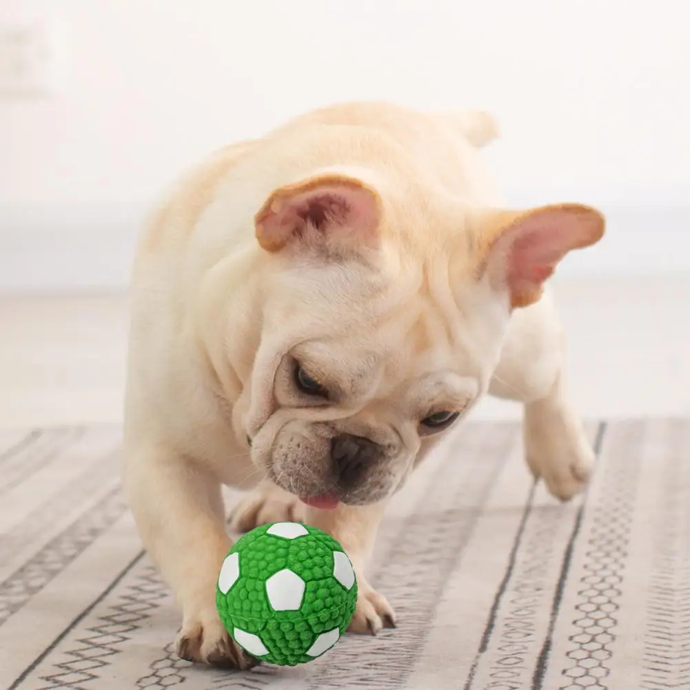 

Pet Dog Cat High Elastic Cotton Stuffed Latex Ball Toy Sounding Soccer Rugby Environmental Friendly and Safe Soft Durable