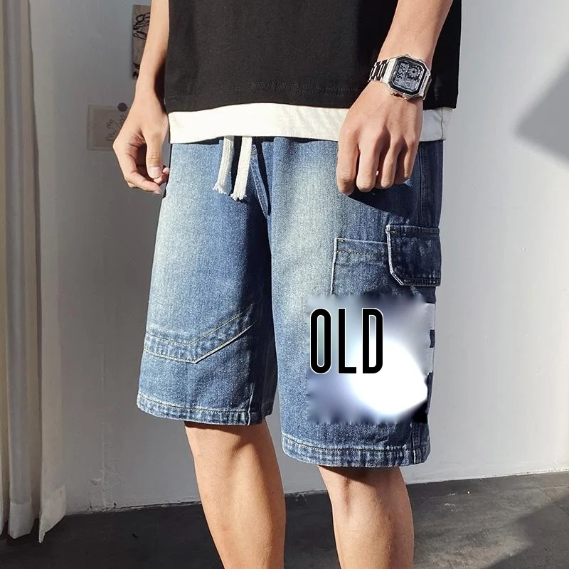 Джинсовые шорты мужские летние трендовые повседневные брюки модные свободные