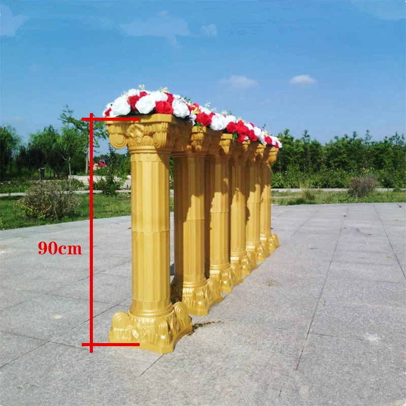 Свадебная римская колонна Золотой пластиковый цветочный горшок дорожный