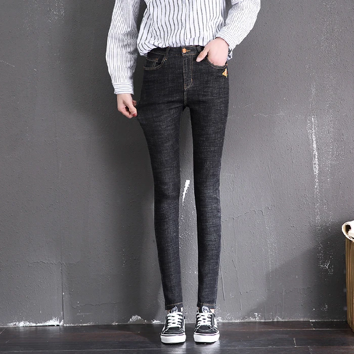 

Women's Jeans New Spring/Autumn High Waist Skinny Stretch Pants Fashion Casual Slim Buttons Pocket Long Pants